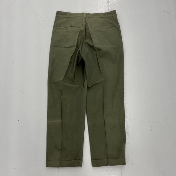 Vintage 60s Sears Green Sanforized Workwear Chinos 33x28 - Picture 2 of 4